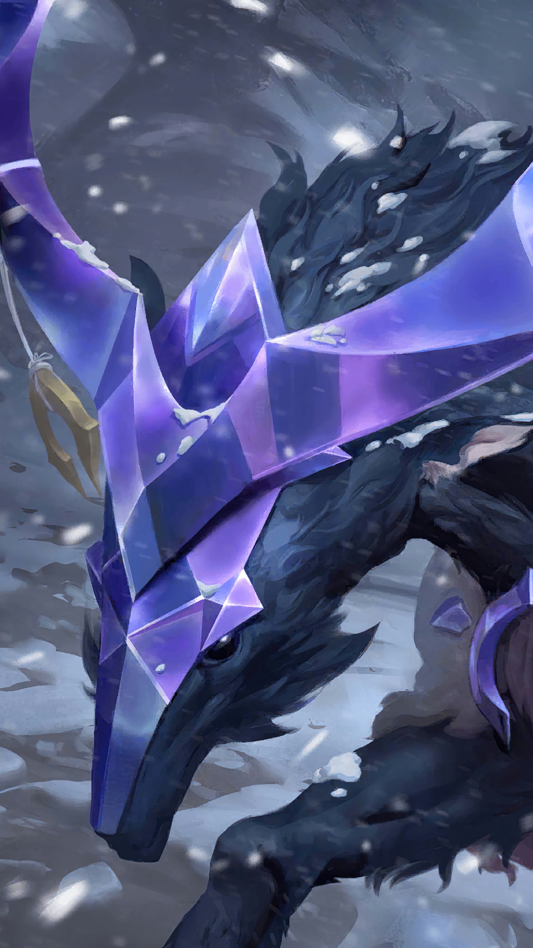 Freljordian creature with crystal antlers in Legends of Runeterra HD Phone Wallpaper