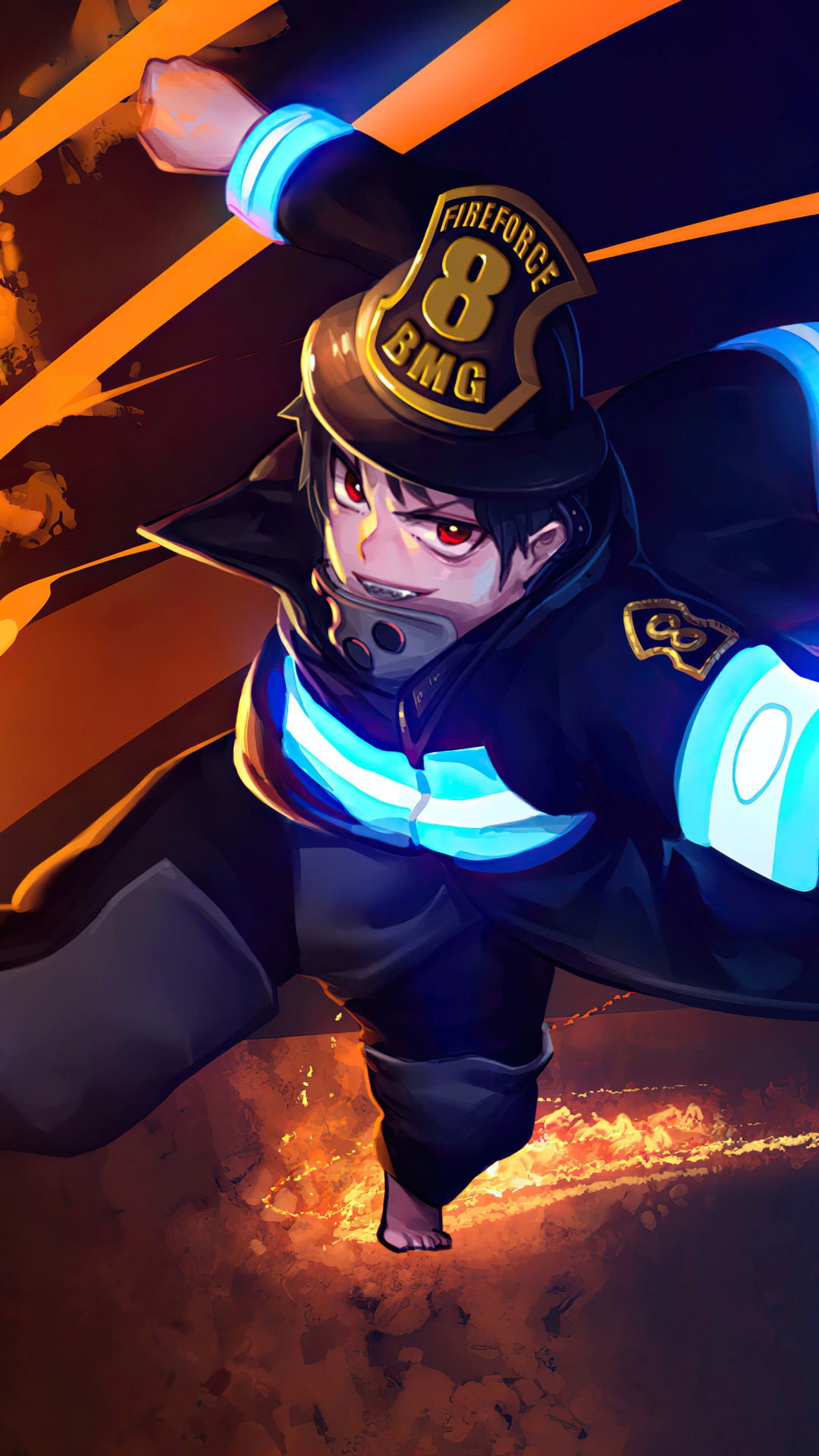 Shinra Kusakabe from Fire Force HD Phone Wallpaper
