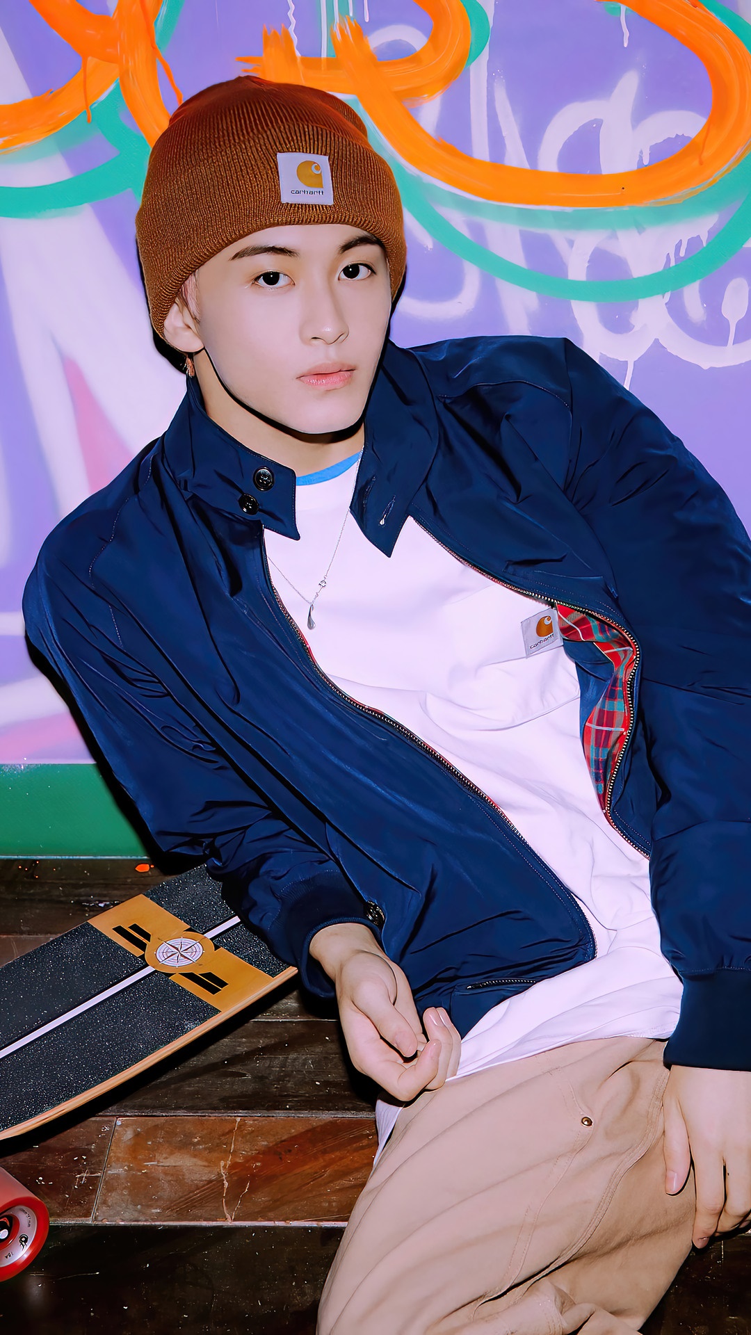 Mark from NCT Dream with Skateboard HD Phone Wallpaper