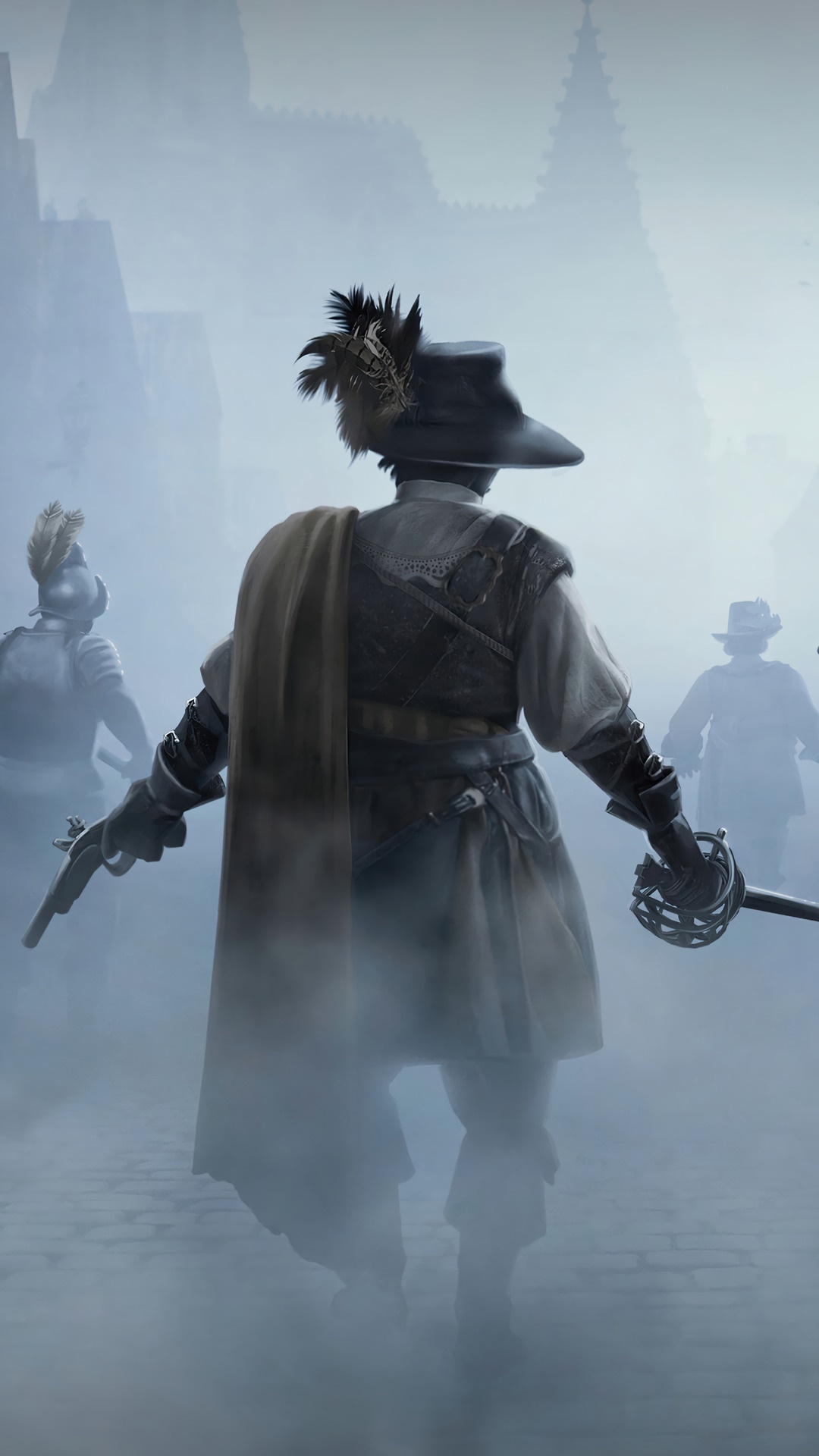 Black Legends Video Game Characters in Fog HD Phone Wallpaper