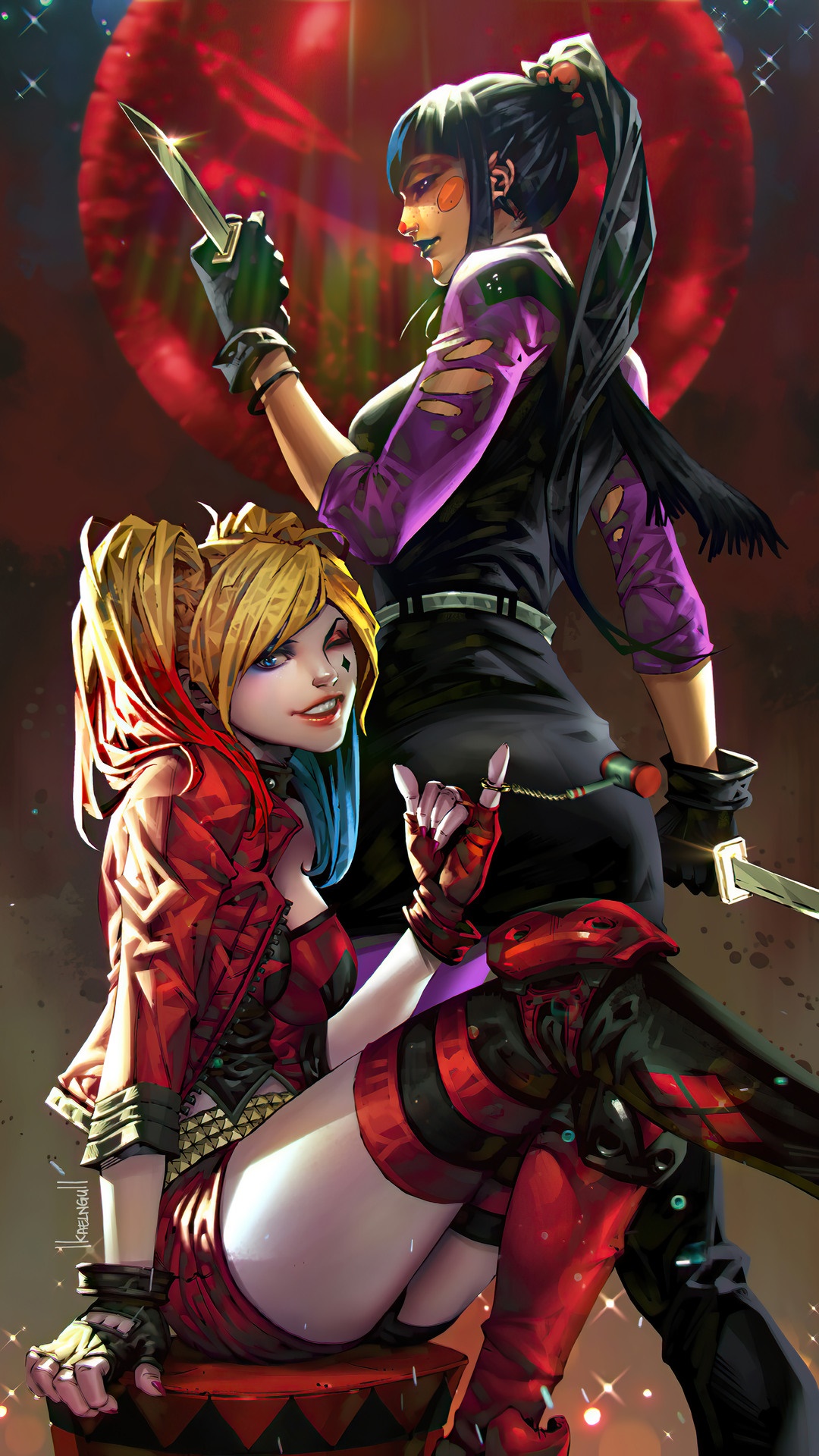 Harley Quinn and Punchline from DC Comics HD Phone Wallpaper