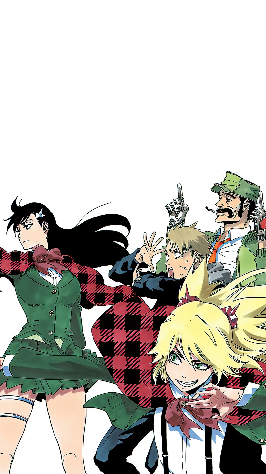 BURN THE WITCH characters Ninny Spangcole, Noel Niihashi, Billy Banx Jr, and Balgo Parks HD Phone Wallpaper