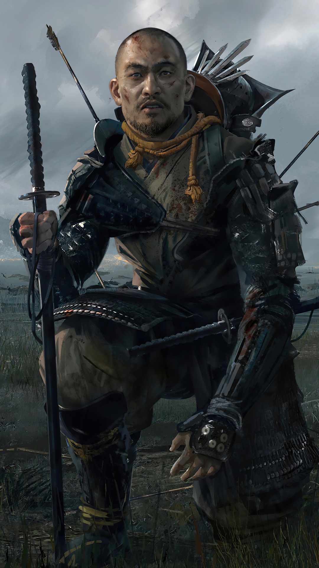 Samurai warrior with katana in Ghost of Tsushima HD Phone Wallpaper