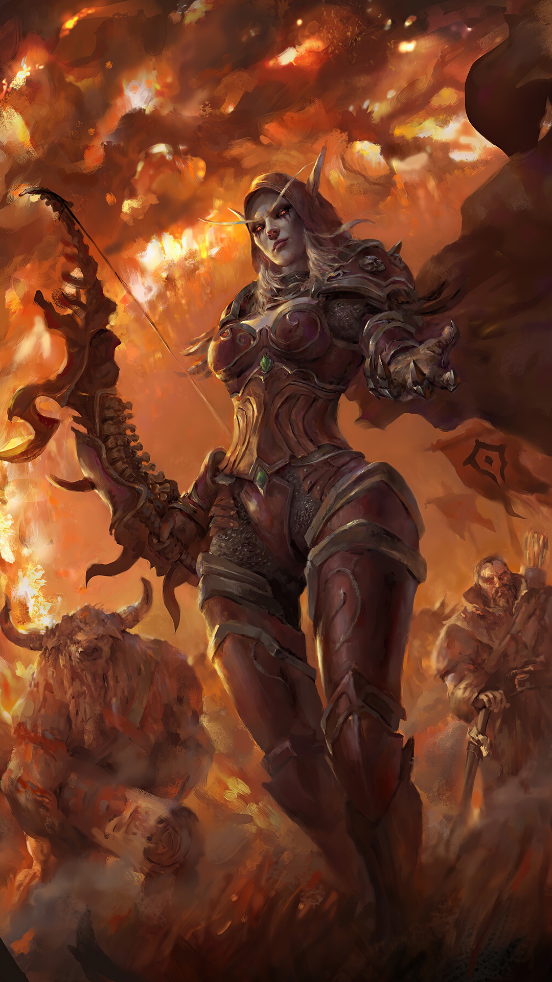 Sylvanas Windrunner from World of Warcraft with bow HD Phone Wallpaper