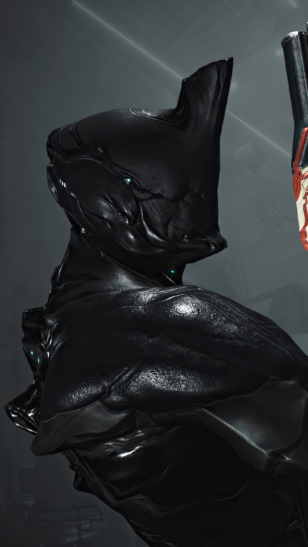 Warframe character in black armor HD Phone Wallpaper