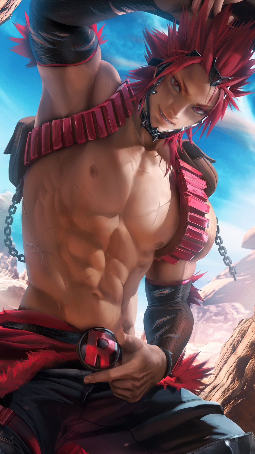 Eijiro Kirishima from My Hero Academia Anime HD Phone Wallpaper