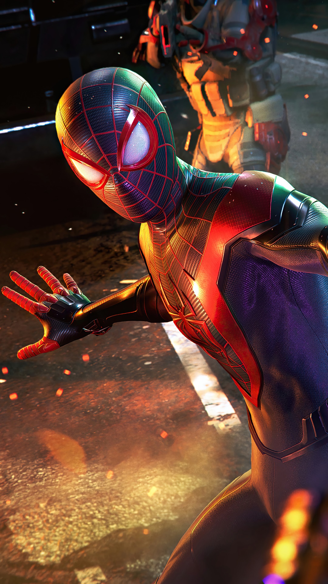 Miles Morales from Marvel's Spider-Man in a video game HD Phone Wallpaper