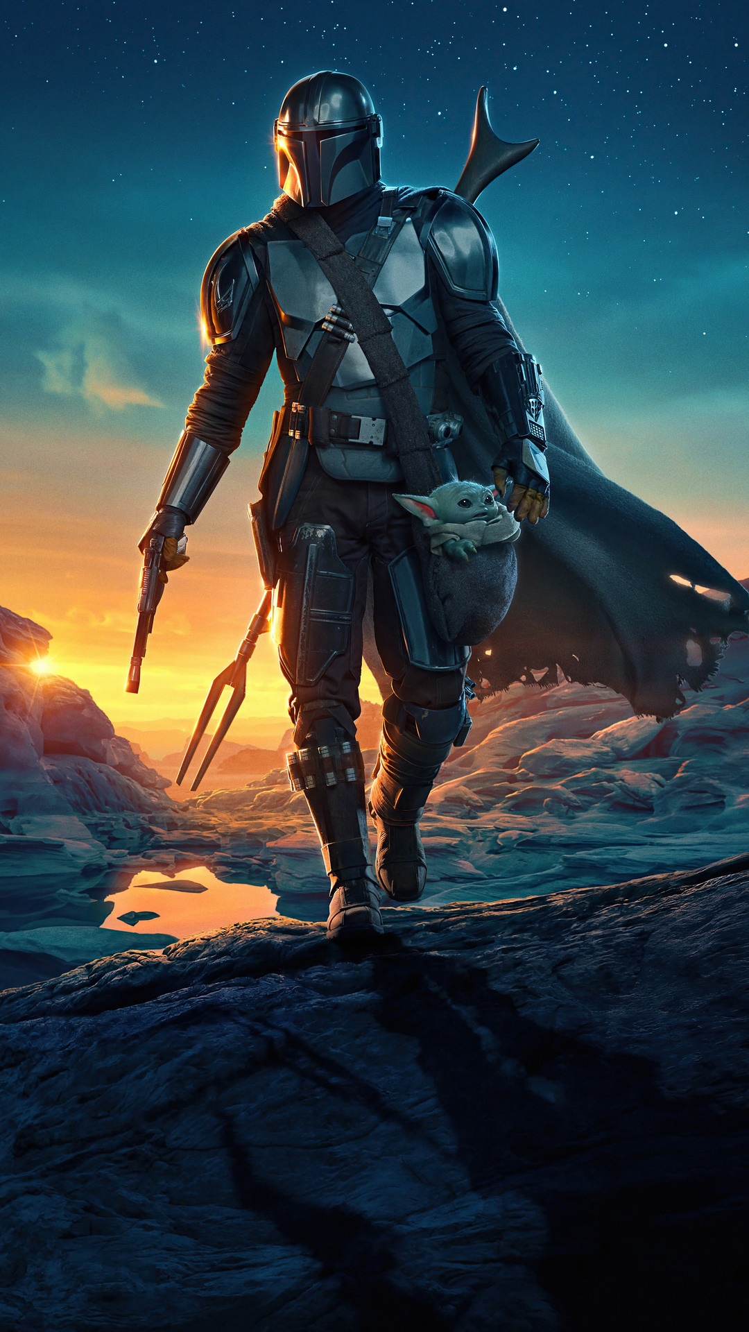 The Mandalorian and Grogu from Star Wars HD Phone Wallpaper