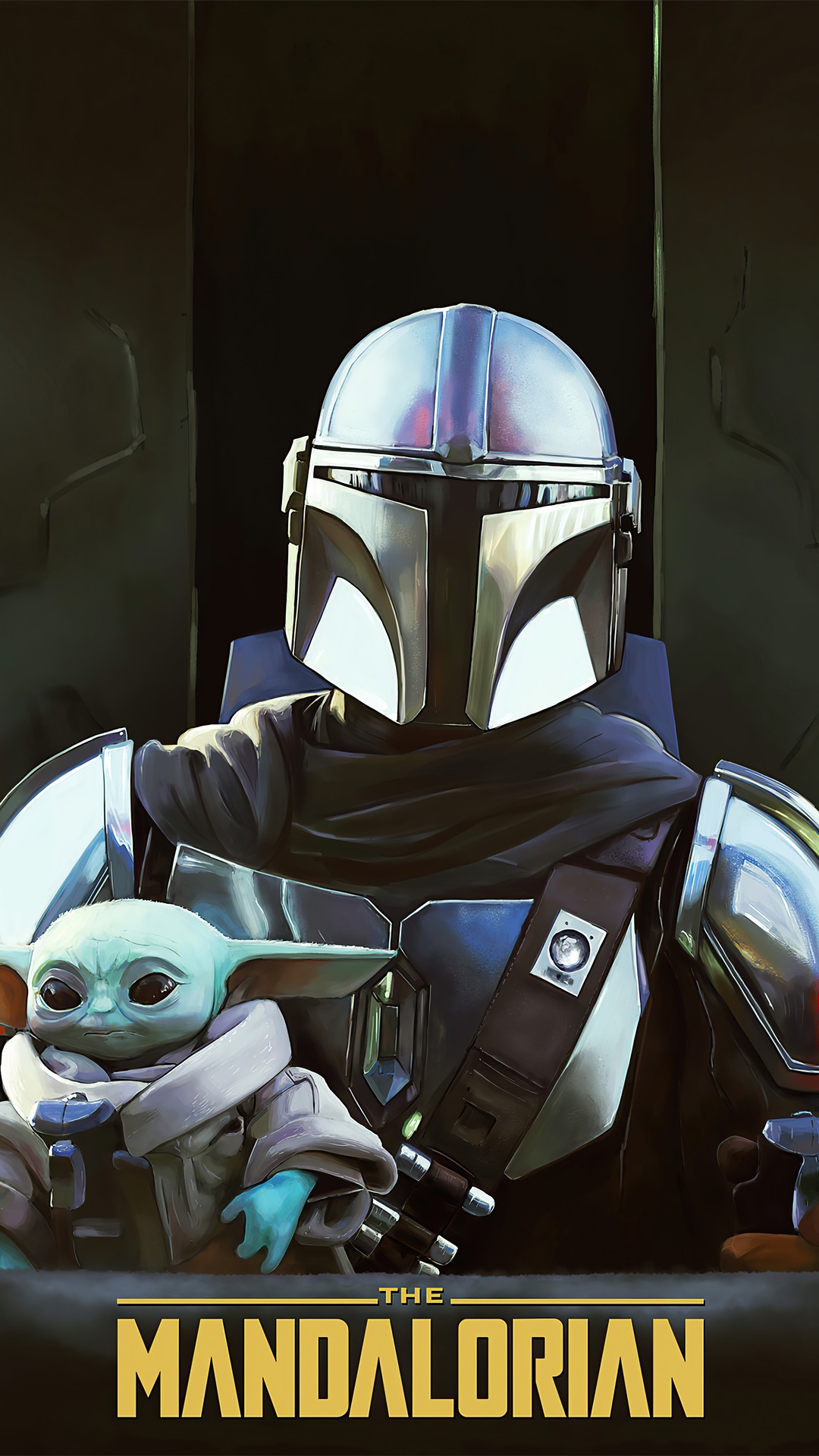 The Mandalorian and Grogu from The Mandalorian HD Phone Wallpaper