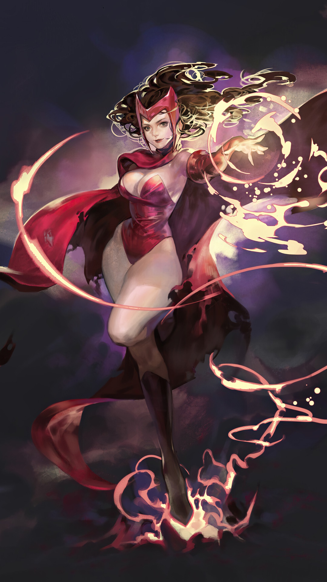 Scarlet Witch from Marvel Comics HD Phone Wallpaper