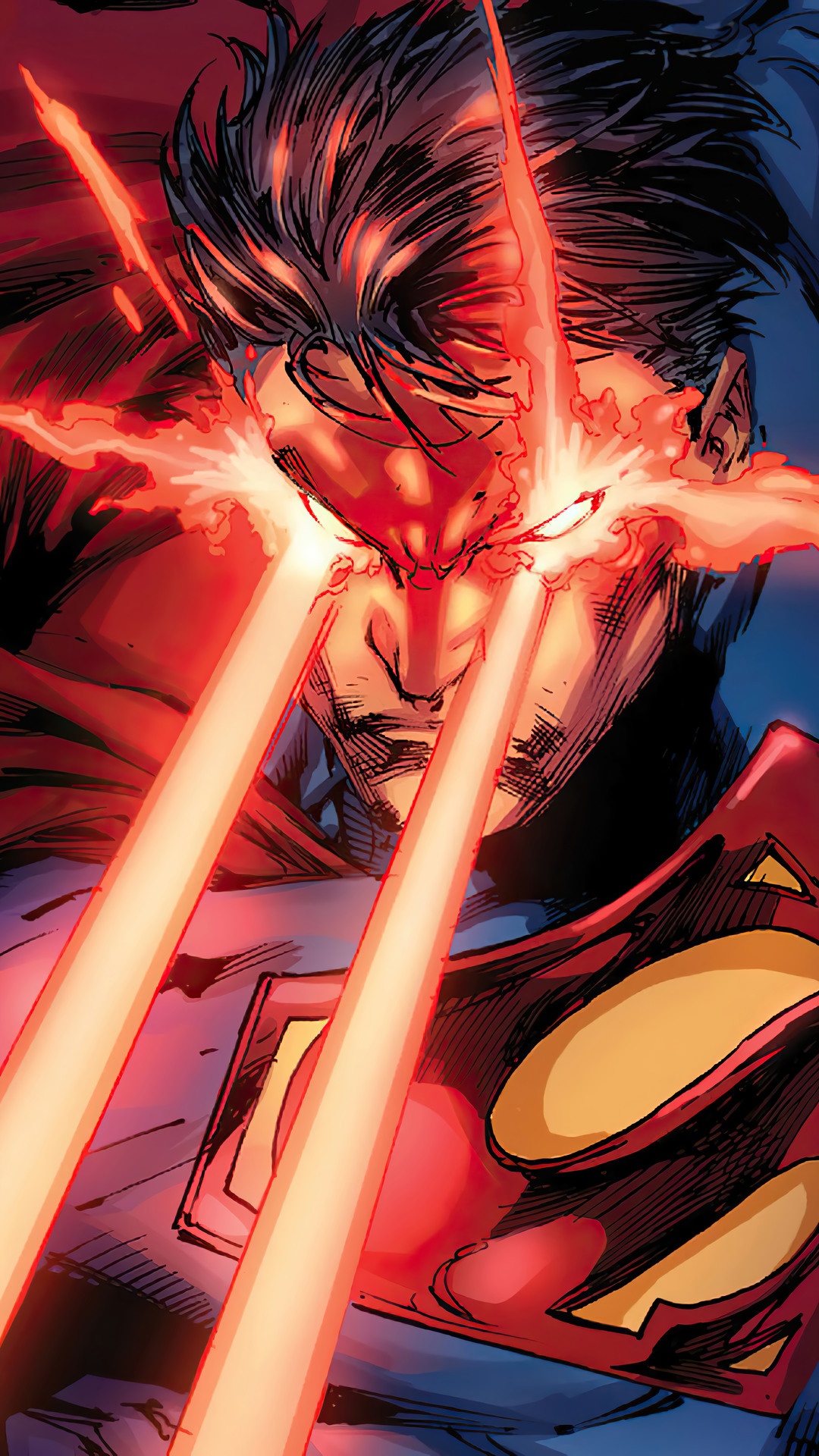 Superman from DC Comics using heat vision HD Phone Wallpaper