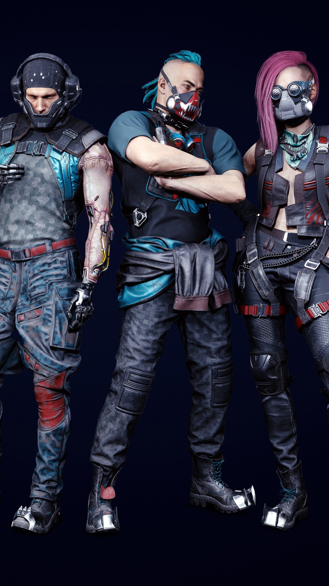 Three characters from Cyberpunk 2077 HD Phone Wallpaper