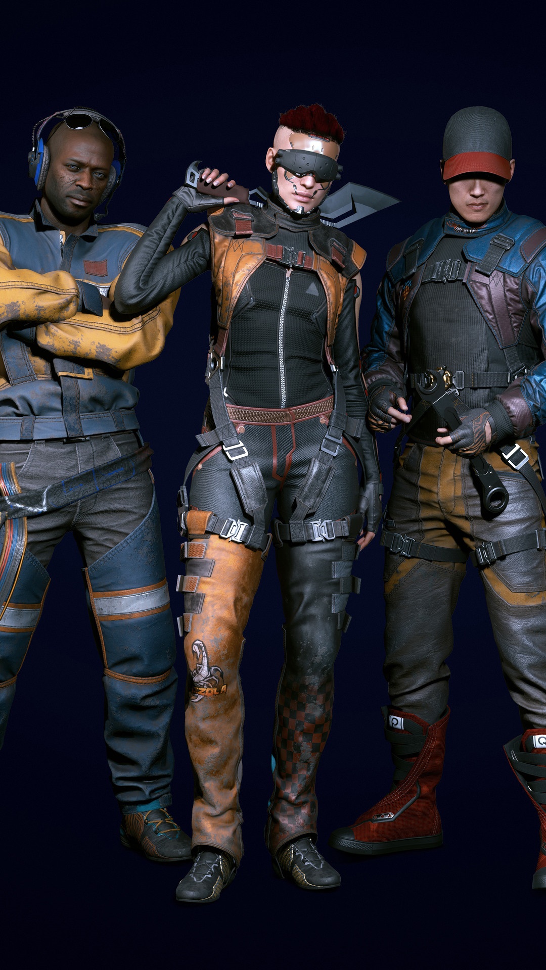 Three characters from Cyberpunk 2077 HD Phone Wallpaper