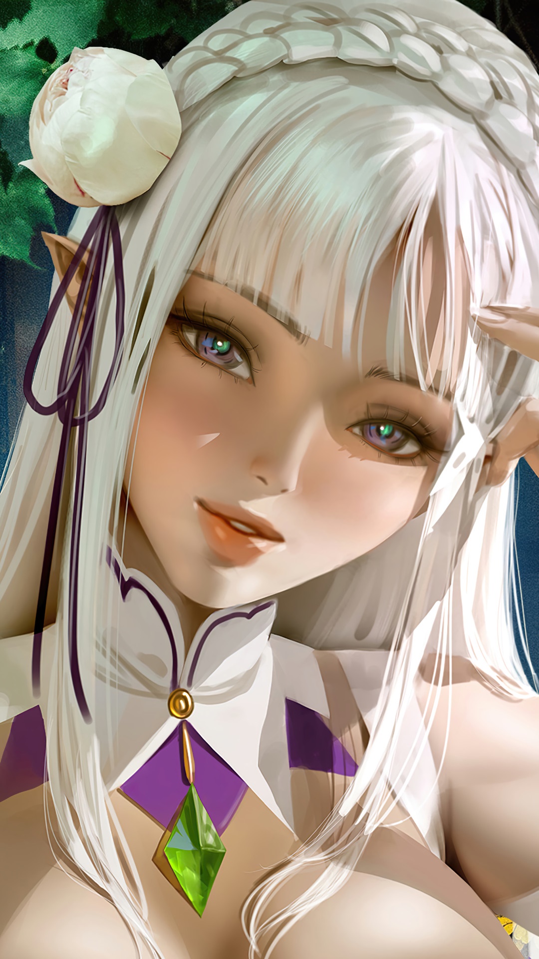 Emilia from Re Zero HD Phone Wallpaper