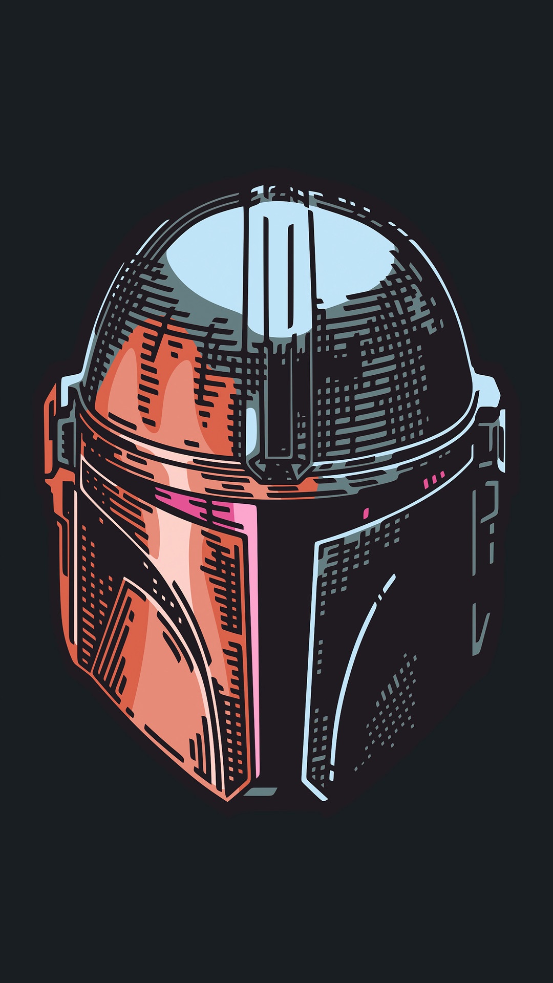 The Mandalorian Helmet from Star Wars HD Phone Wallpaper