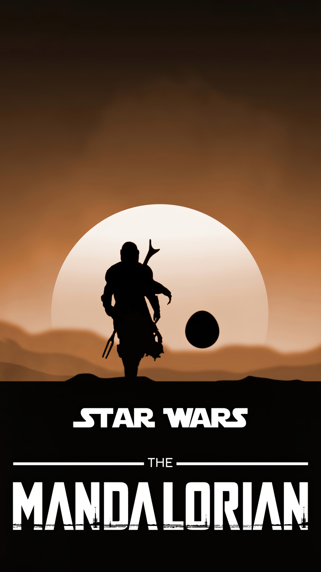 Star Wars The Mandalorian Silhouette HD Phone Wallpaper