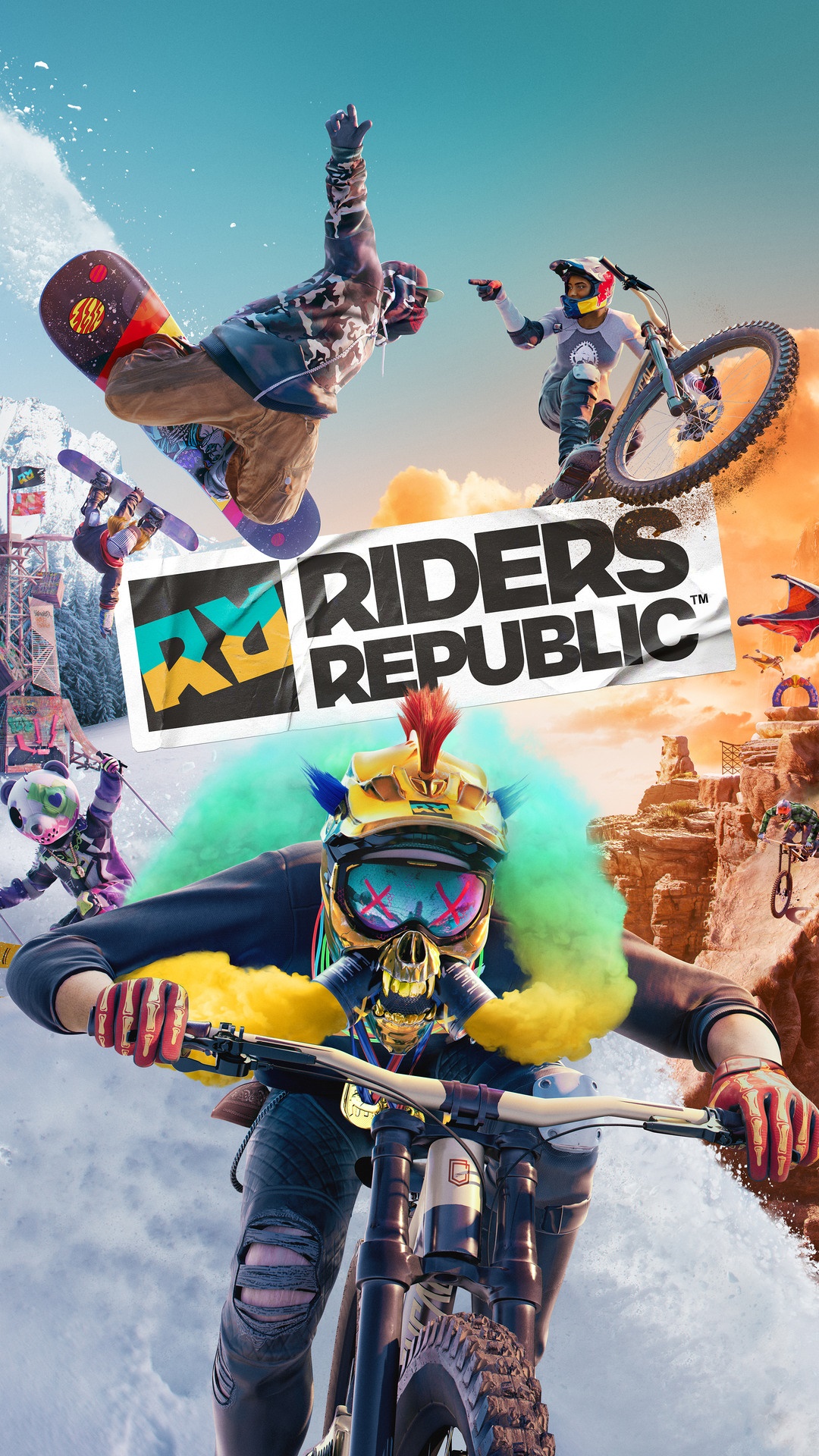 Riders Republic video game cover art HD Phone Wallpaper