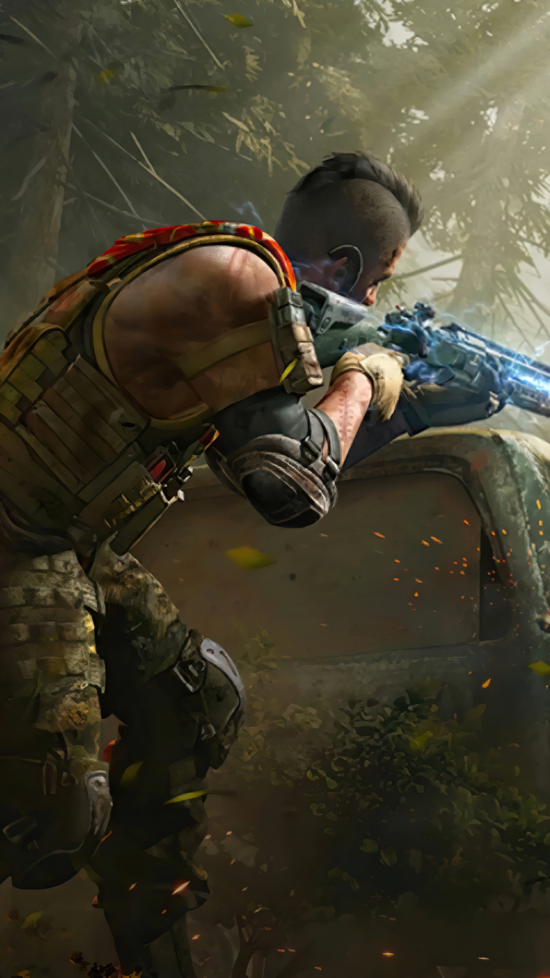 Call of Duty Mobile character aiming a rifle HD Phone Wallpaper