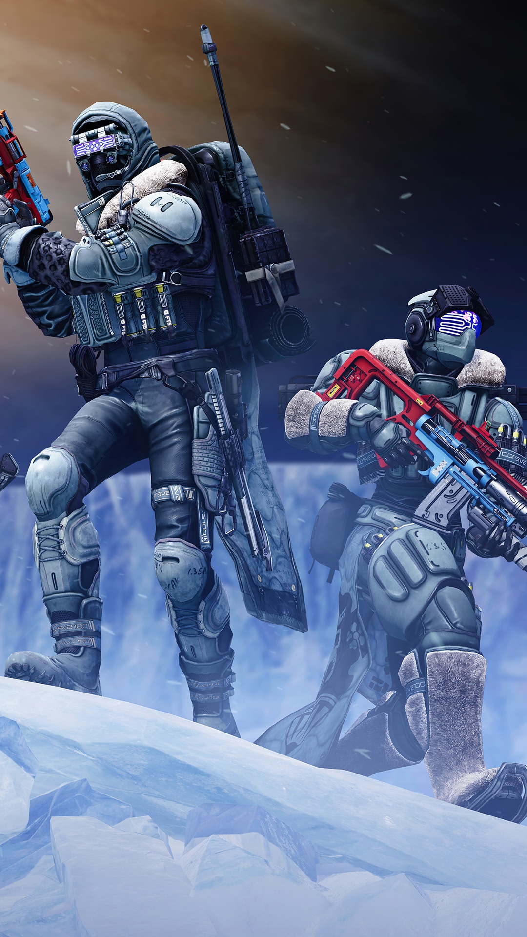 Guardians from Destiny 2 in winter gear HD Phone Wallpaper