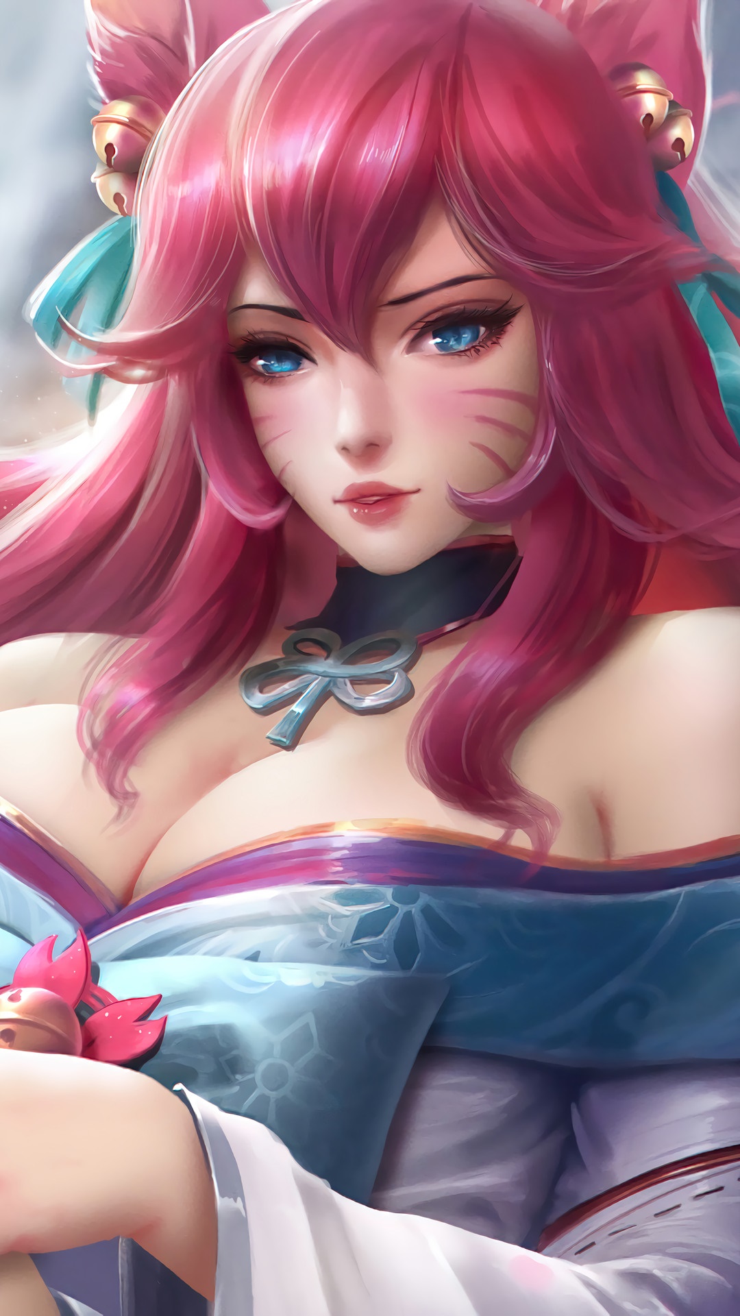 Ahri from League of Legends, Spirit Blossom skin HD Phone Wallpaper