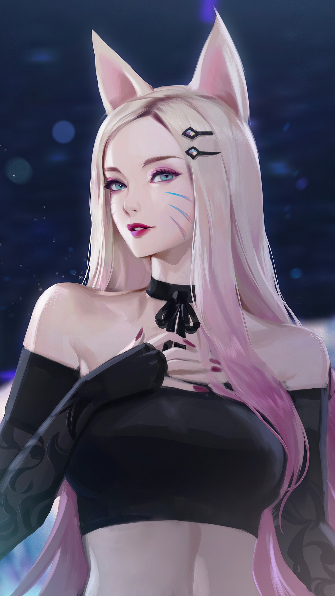 Ahri from League of Legends KDA HD Phone Wallpaper