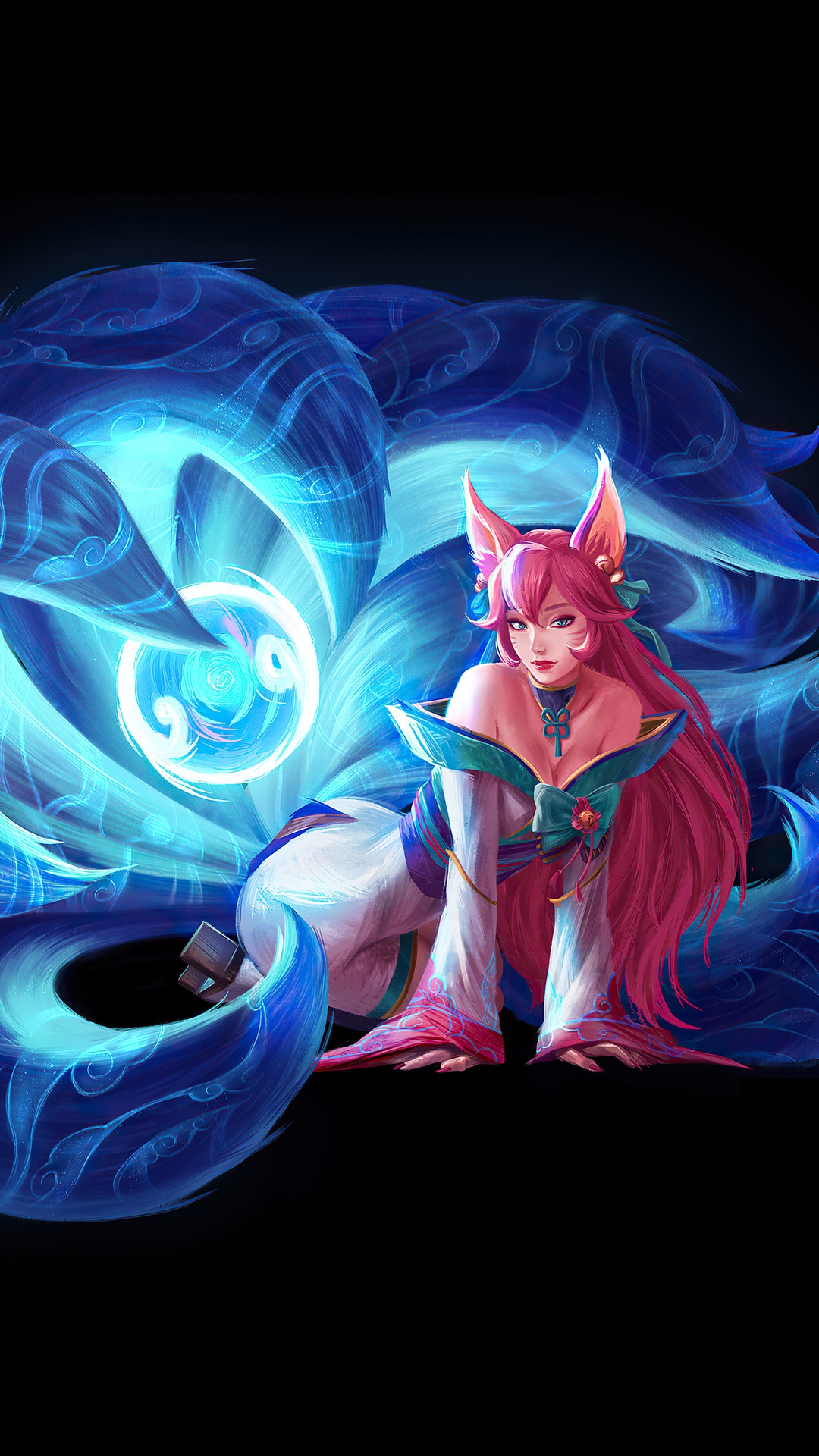 Ahri from League of Legends Spirit Blossom HD Phone Wallpaper