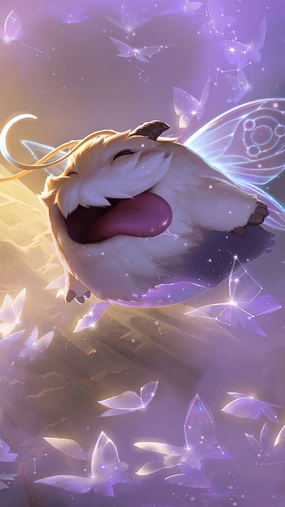 Poro with butterfly wings from League of Legends HD Phone Wallpaper