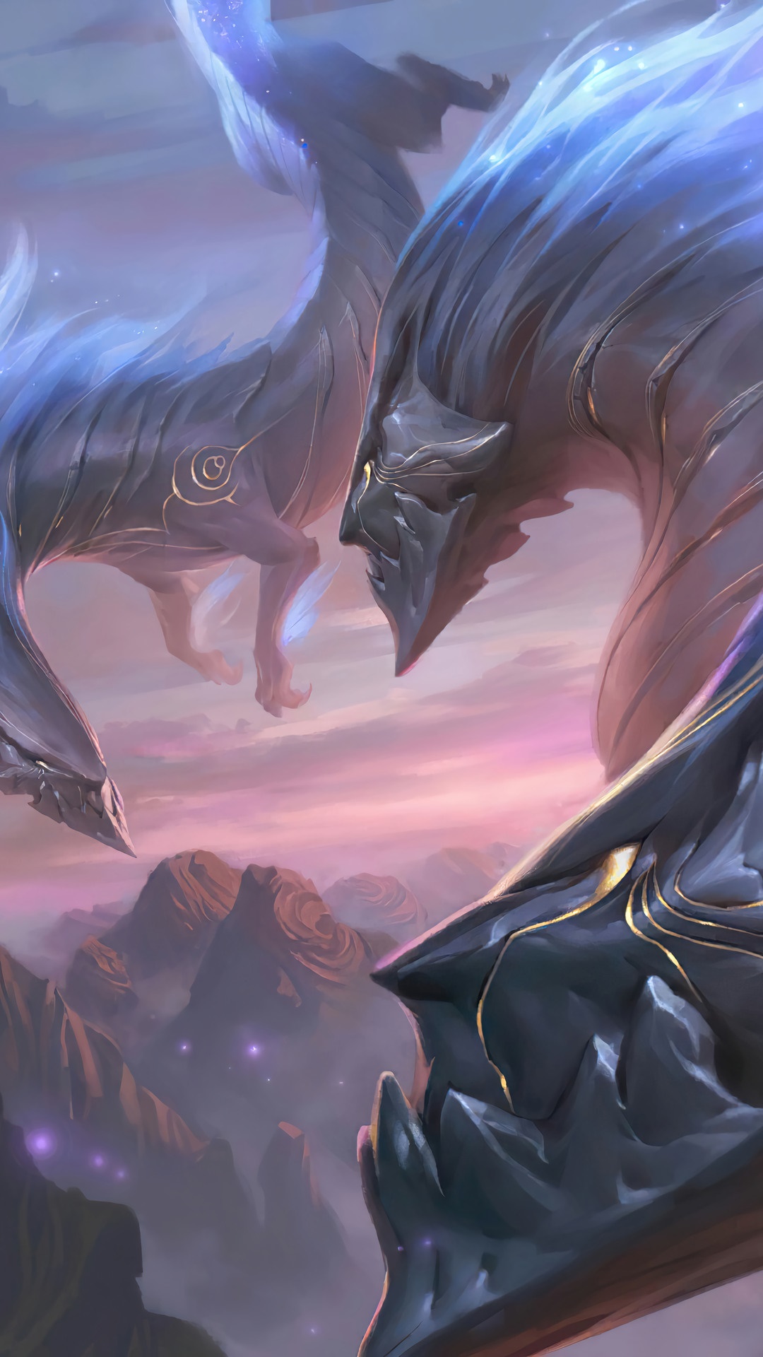 Dragons from Targon in Legends of Runeterra HD Phone Wallpaper
