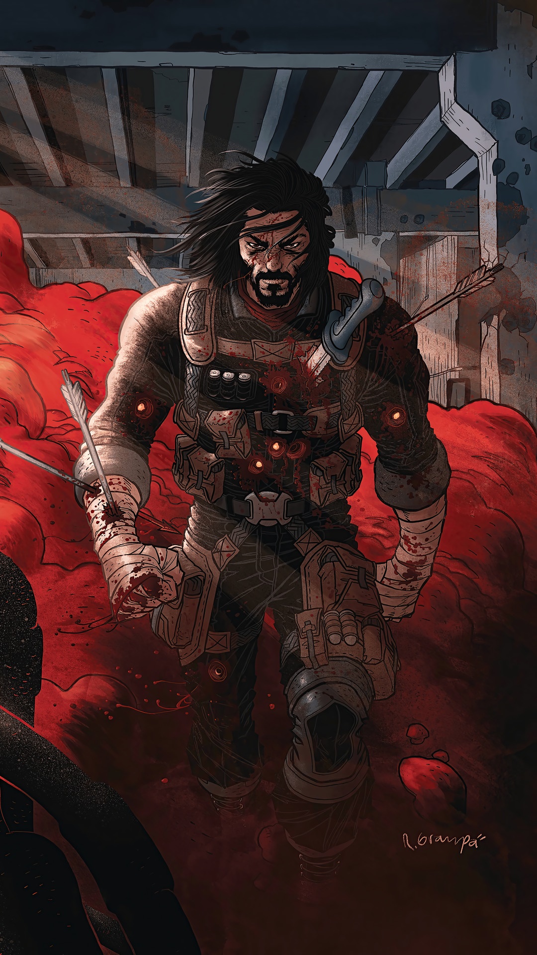 BRZRKR comic cover with a wounded warrior HD Phone Wallpaper