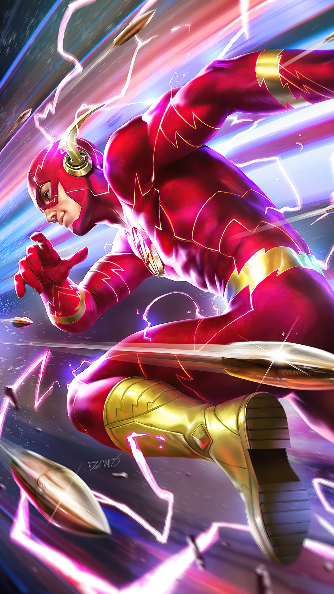 The Flash from DC Comics running at super speed HD Phone Wallpaper