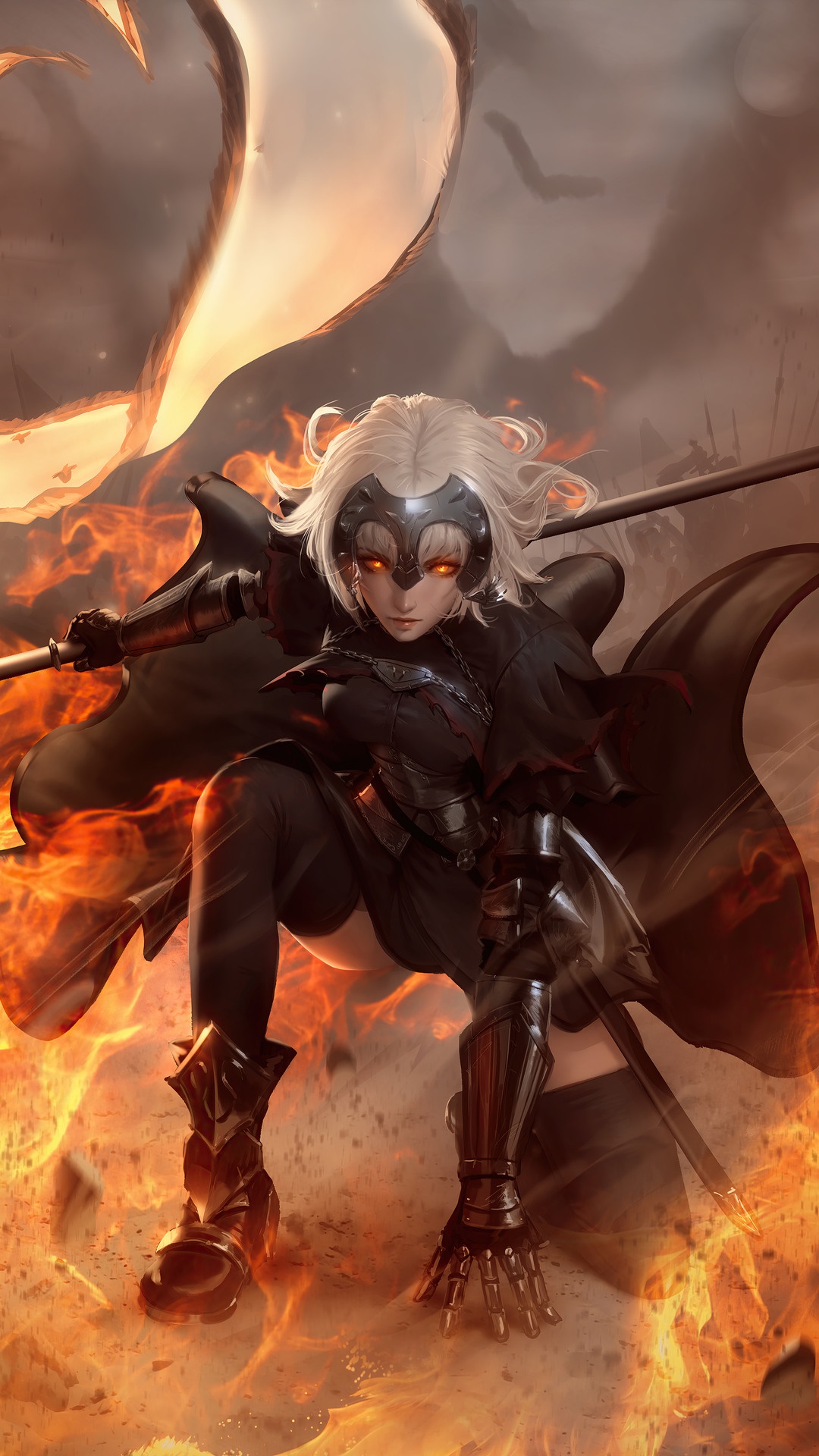 Jeanne d'Arc Alter from Fate/Grand Order HD Phone Wallpaper