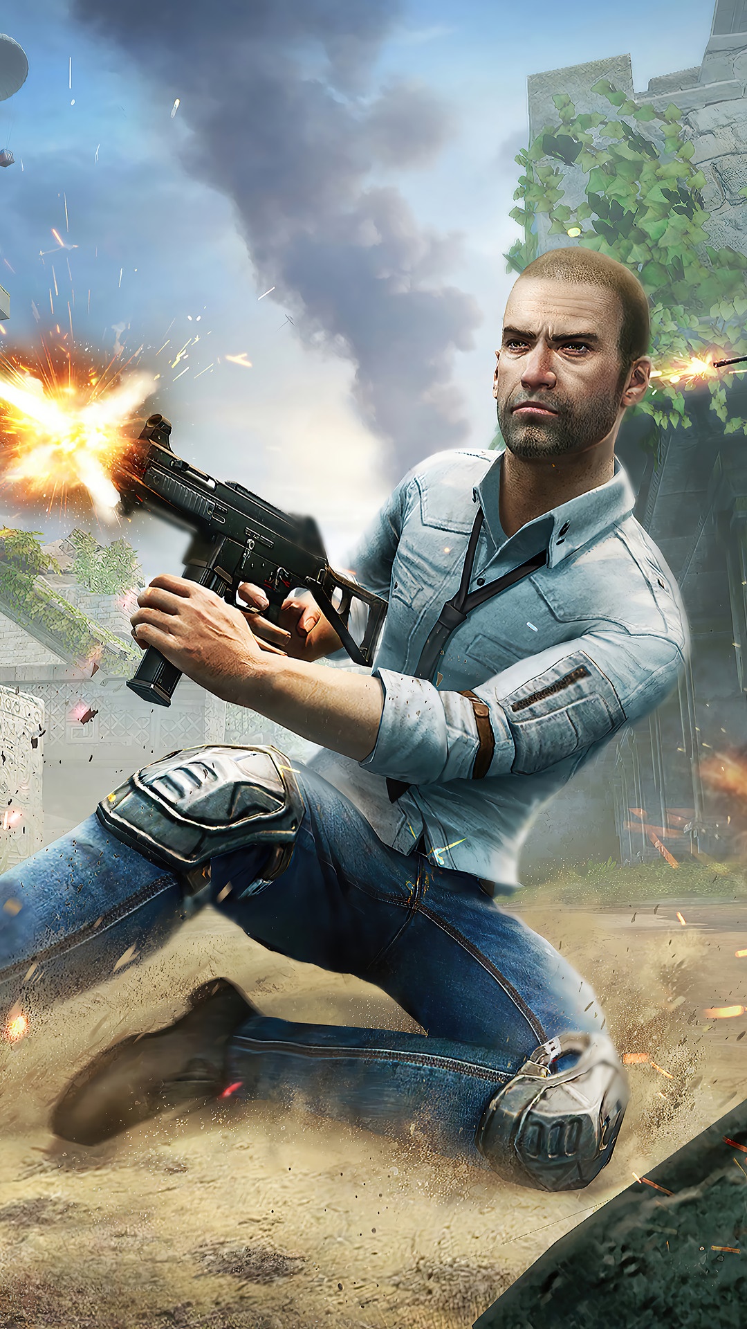 Man with gun in PUBG Mobile battle HD Phone Wallpaper