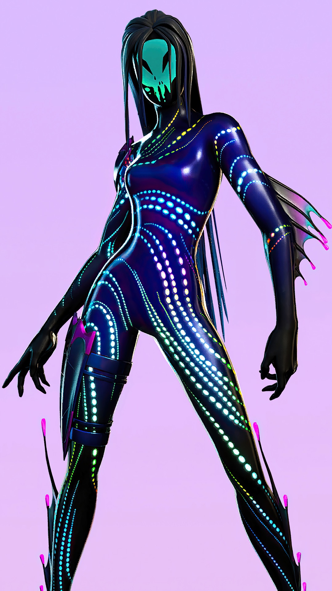 Fortnite character with glowing patterns HD Phone Wallpaper