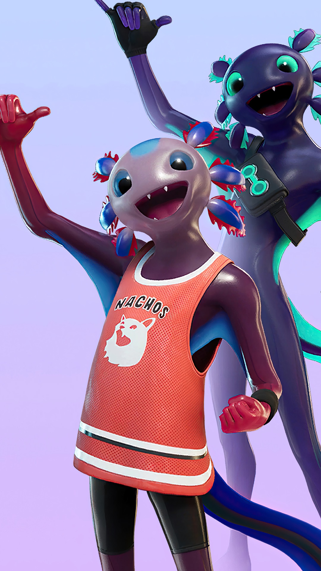 Fortnite characters with nachos basketball jersey HD Phone Wallpaper