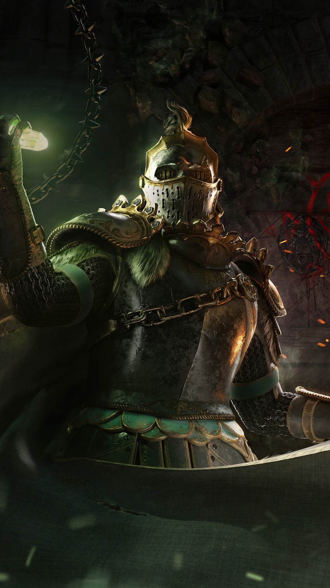 Knight from For Honor holding a glowing object HD Phone Wallpaper