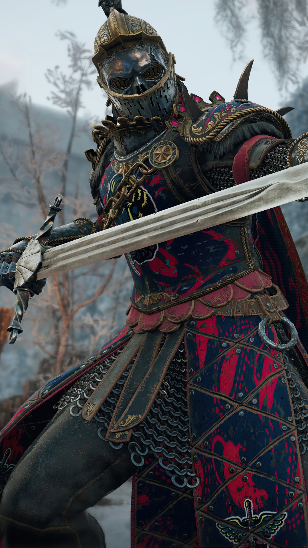 Knight from For Honor holding a sword HD Phone Wallpaper