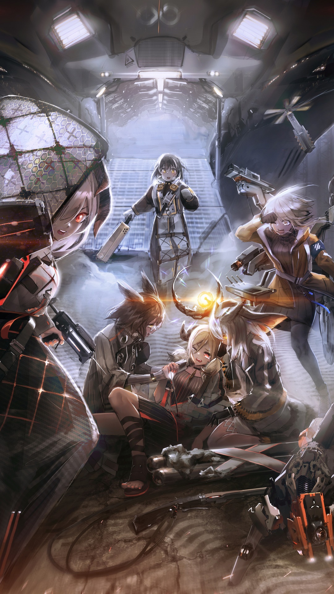 Arknights Anime Girls in Sci-Fi Setting HD Phone Wallpaper