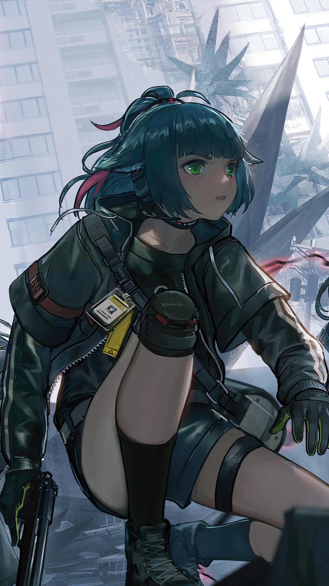 Jessica from Arknights in a city HD Phone Wallpaper