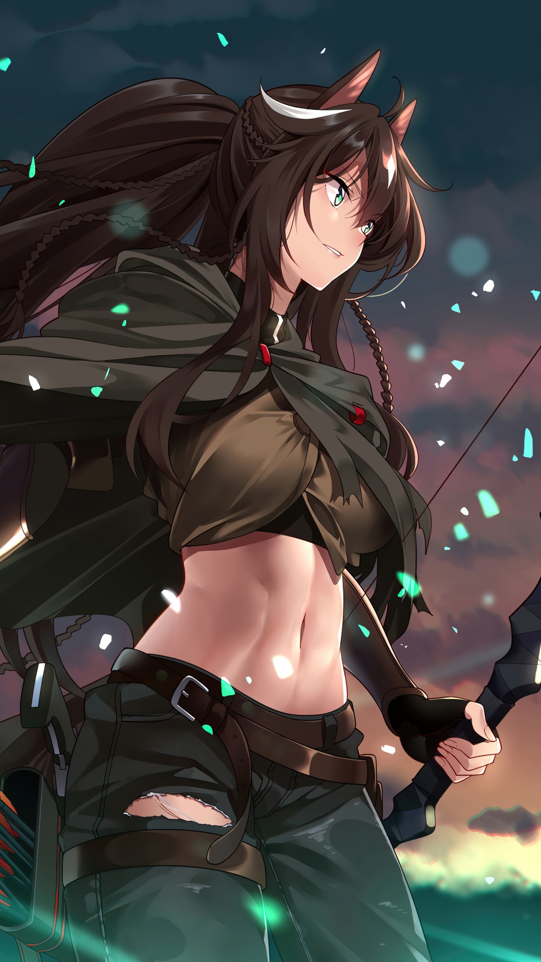 Anime Girl Archer from Arknights HD Phone Wallpaper