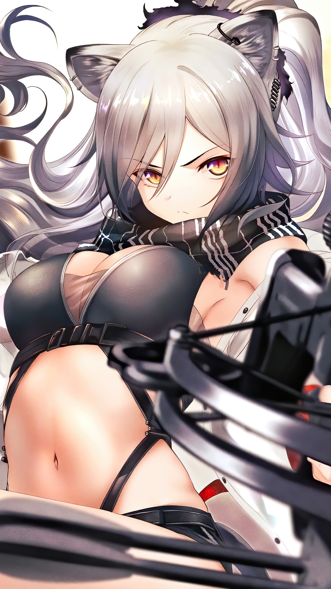Schwarz from Arknights with a crossbow HD Phone Wallpaper