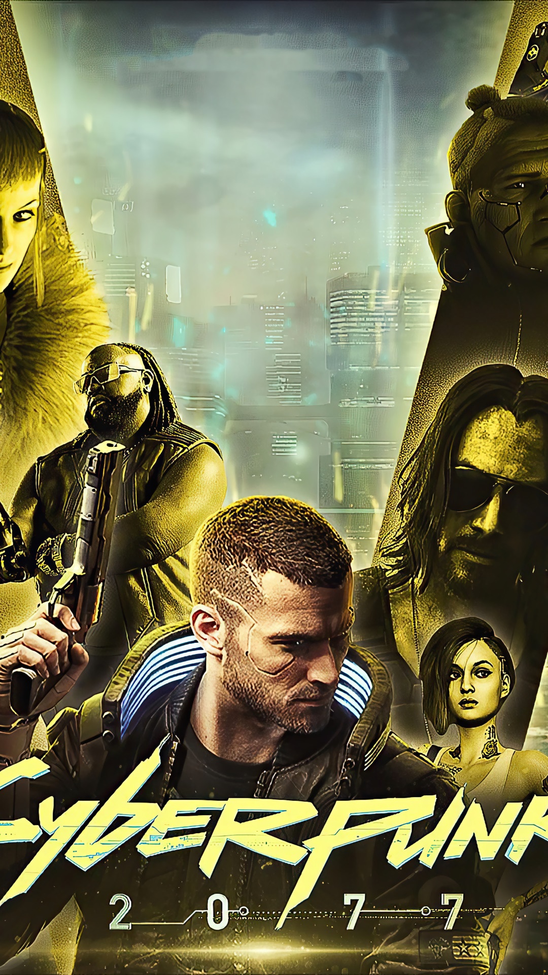 Cyberpunk 2077 characters poster HD Phone Wallpaper