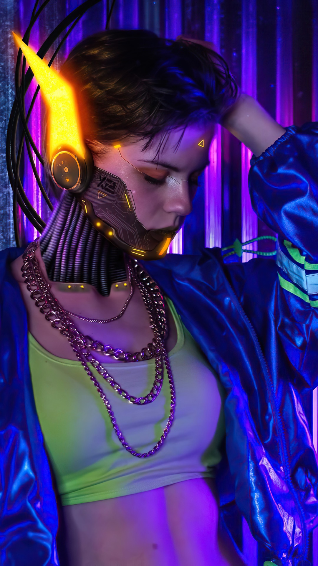 Girl with Cybernetic Enhancements from Cyberpunk 2077 HD Phone Wallpaper