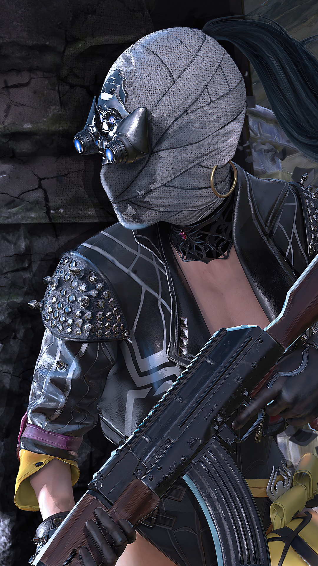 Woman with gas mask and rifle in PUBG Mobile HD Phone Wallpaper