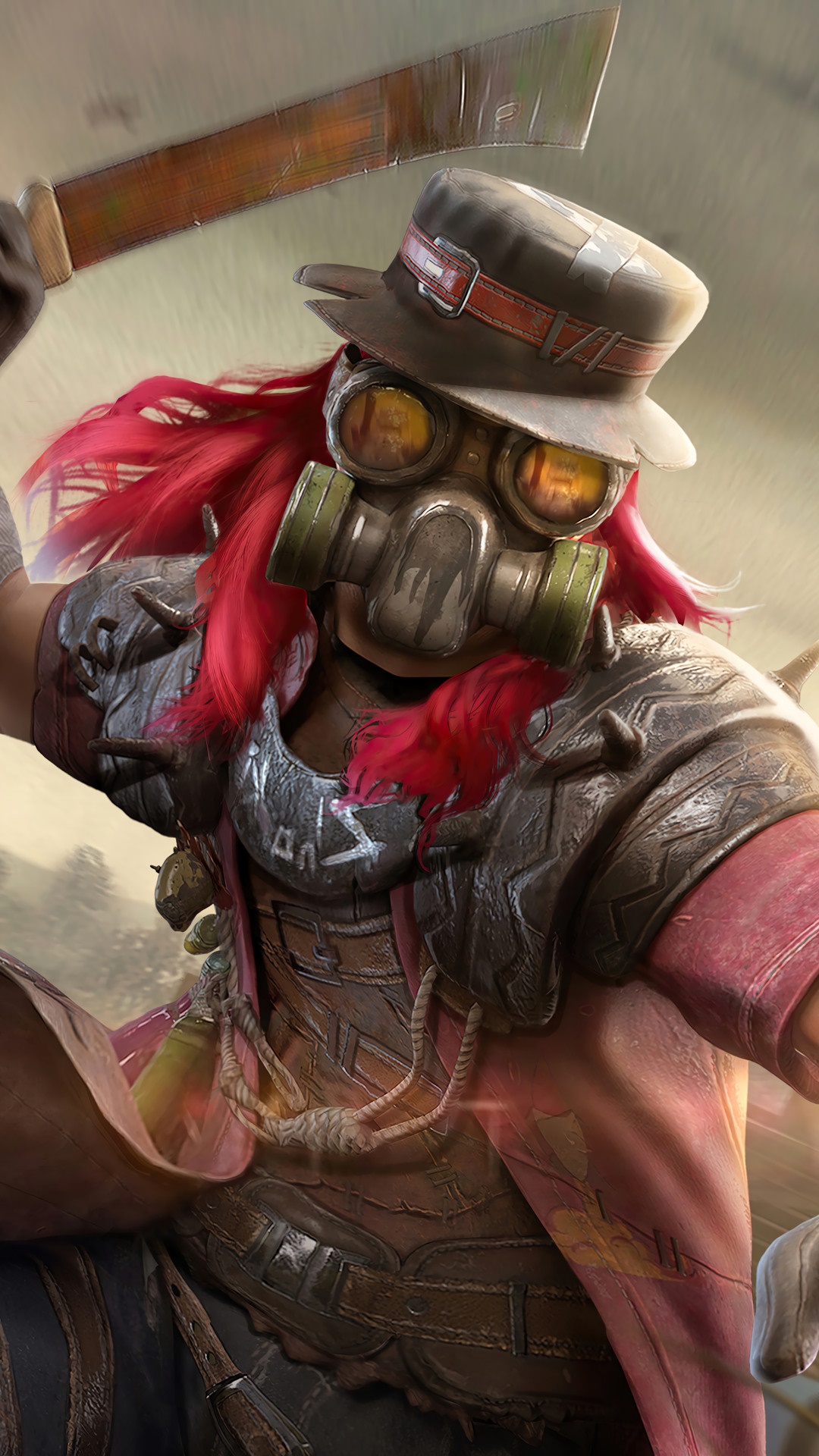 Character from PUBG with gas mask and hat HD Phone Wallpaper