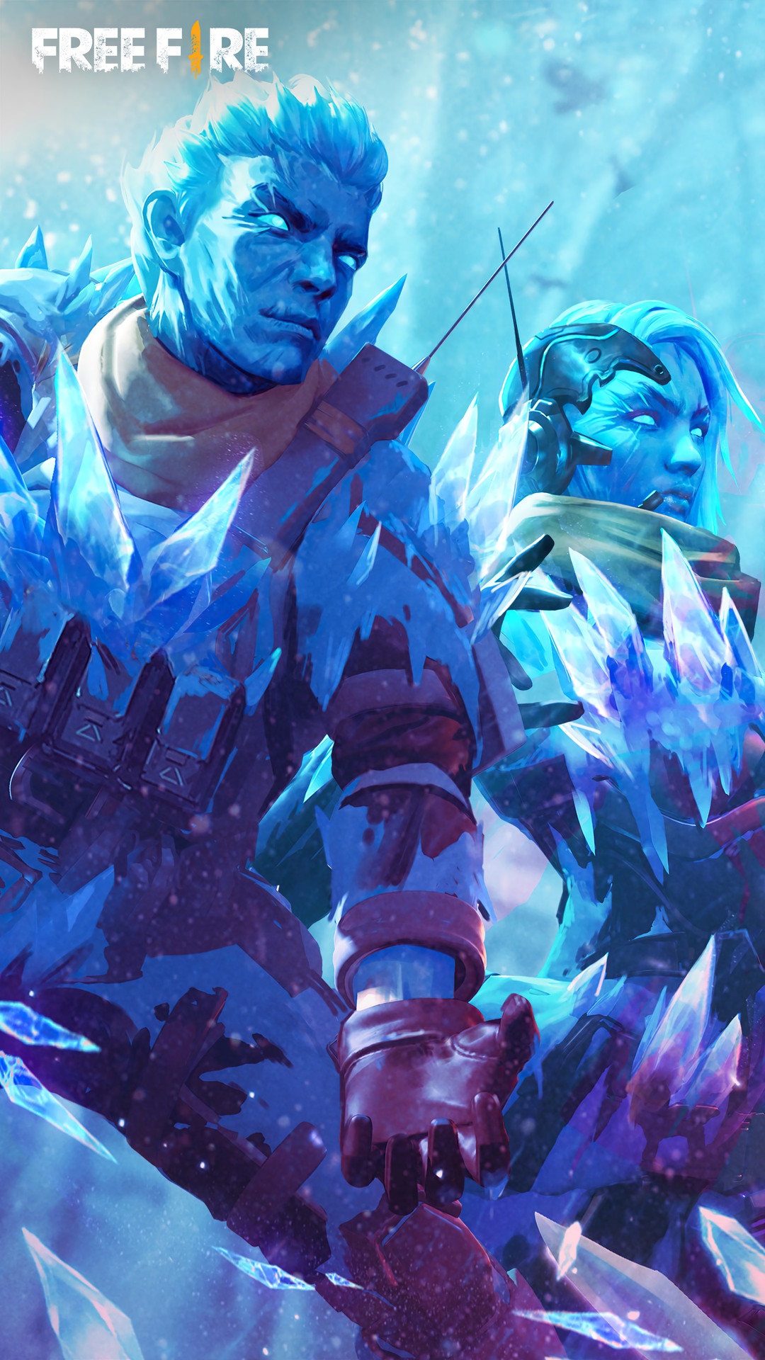 Two ice-themed characters from Garena Free Fire HD Phone Wallpaper