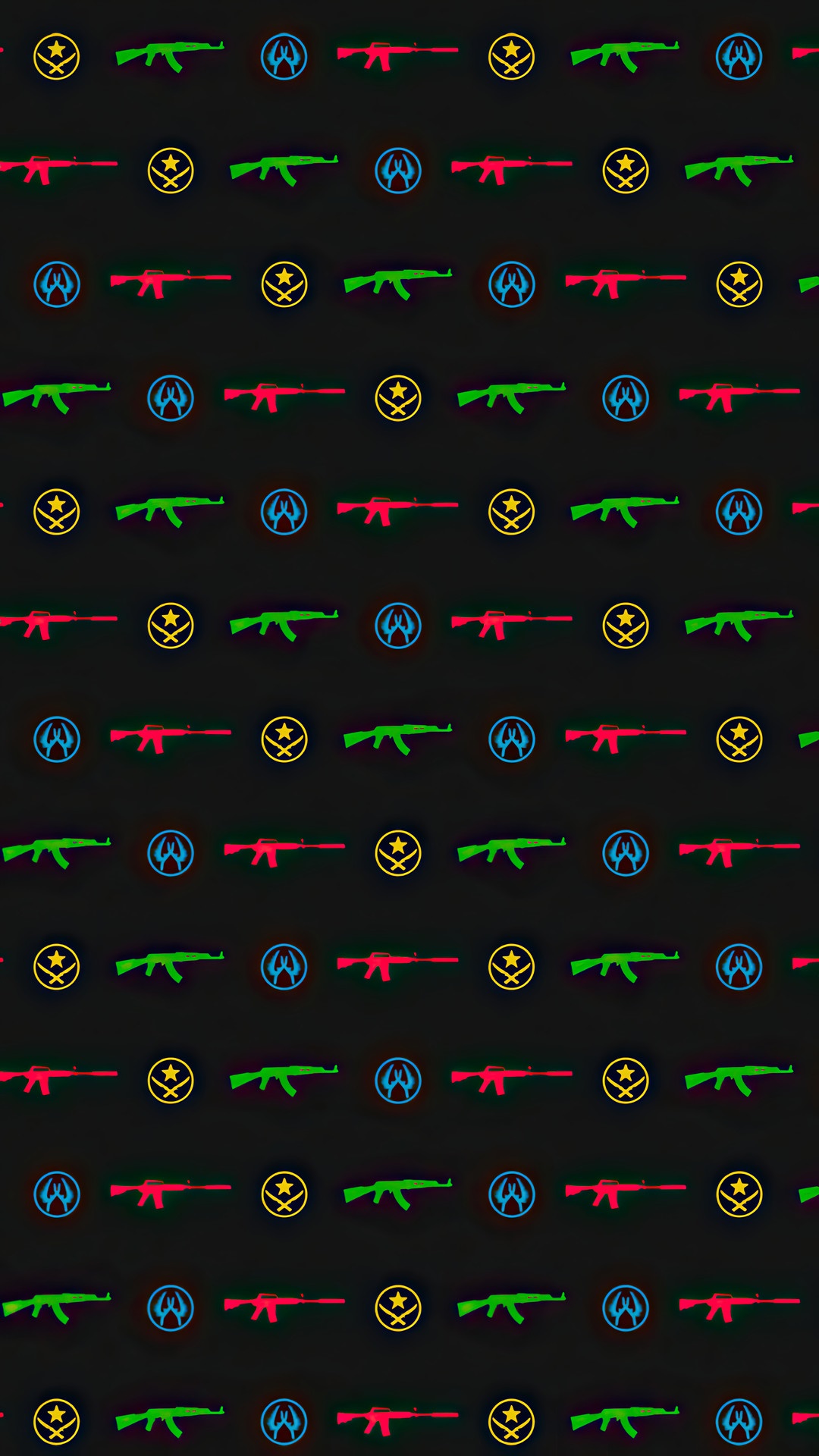 Counter-Strike: Global Offensive guns and logos pattern HD Phone Wallpaper