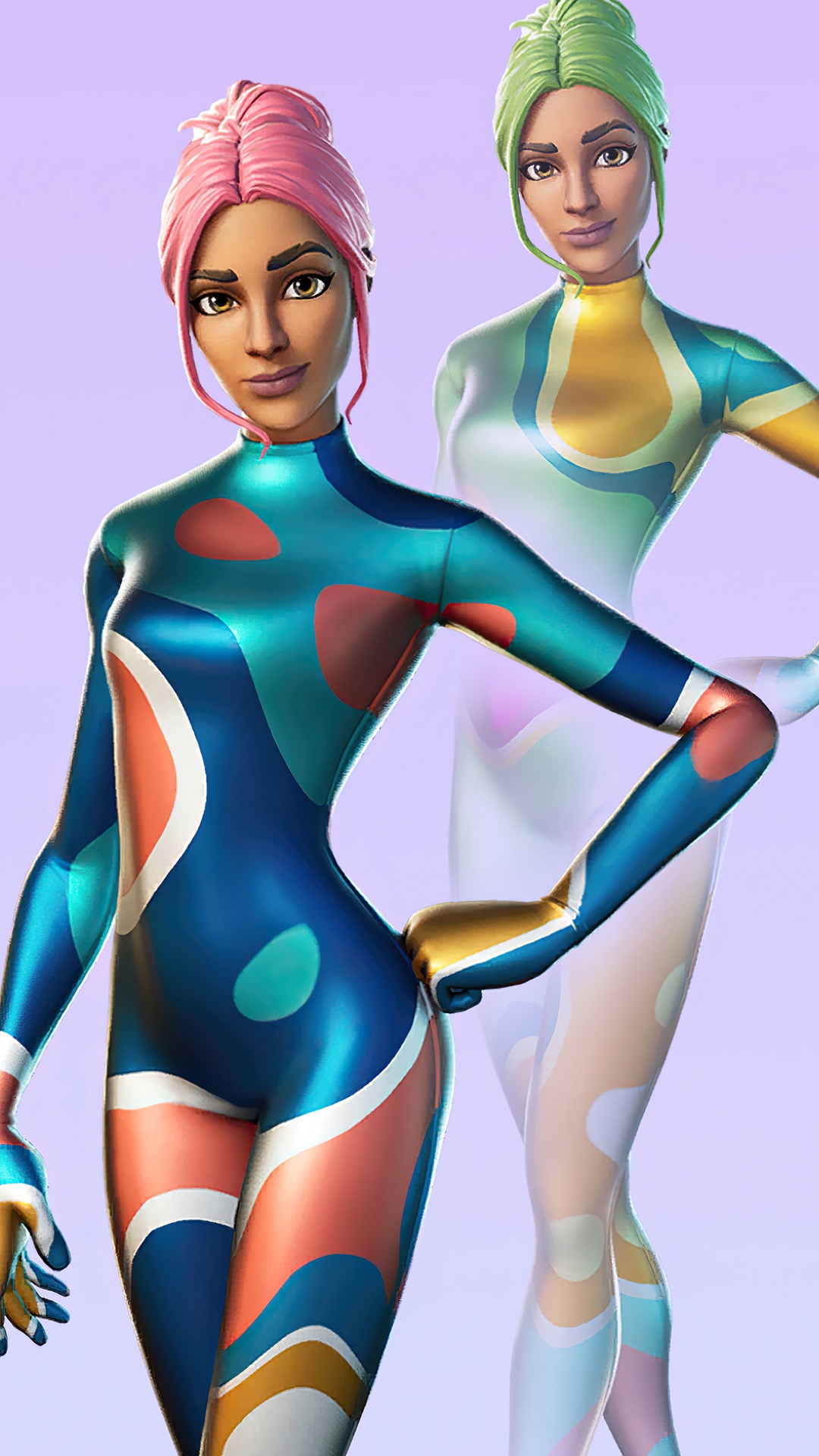Fortnite characters with colorful outfits HD Phone Wallpaper