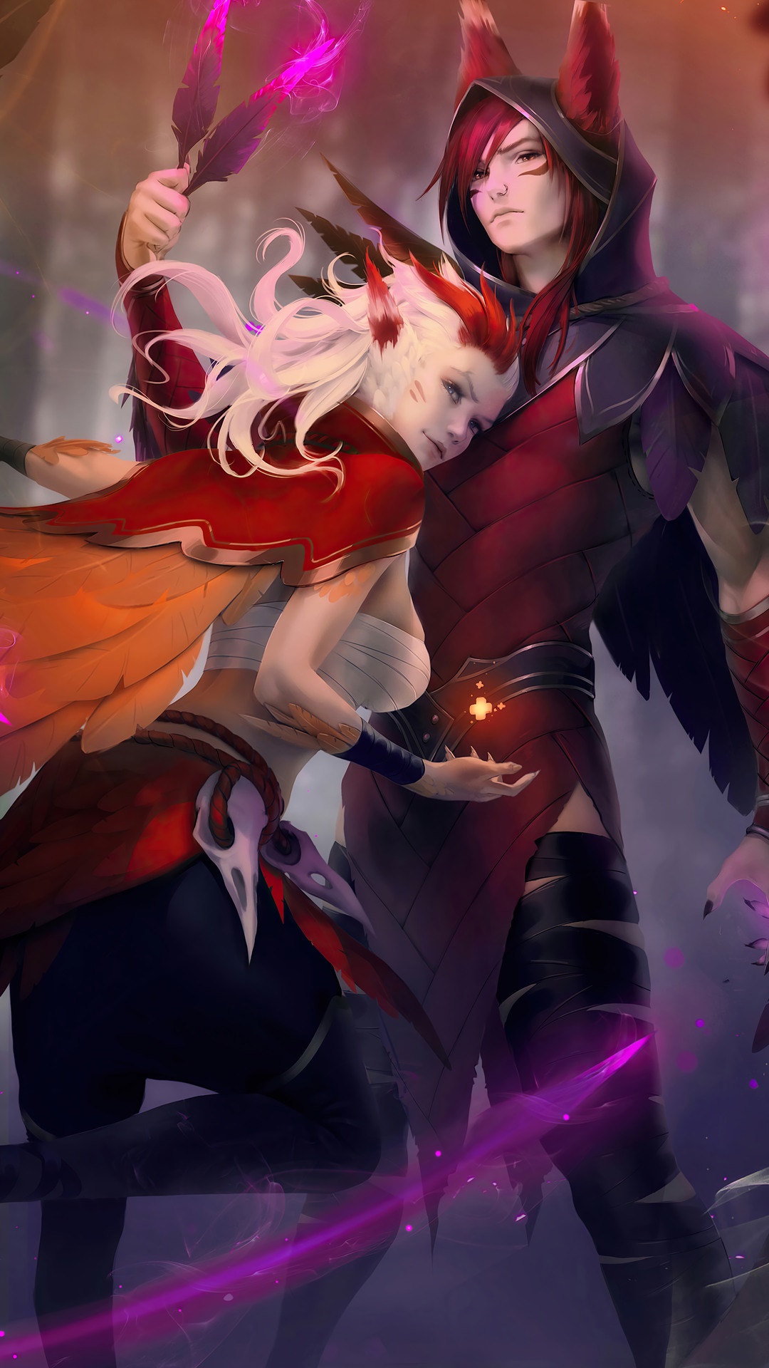 Xayah and Rakan from League of Legends HD Phone Wallpaper