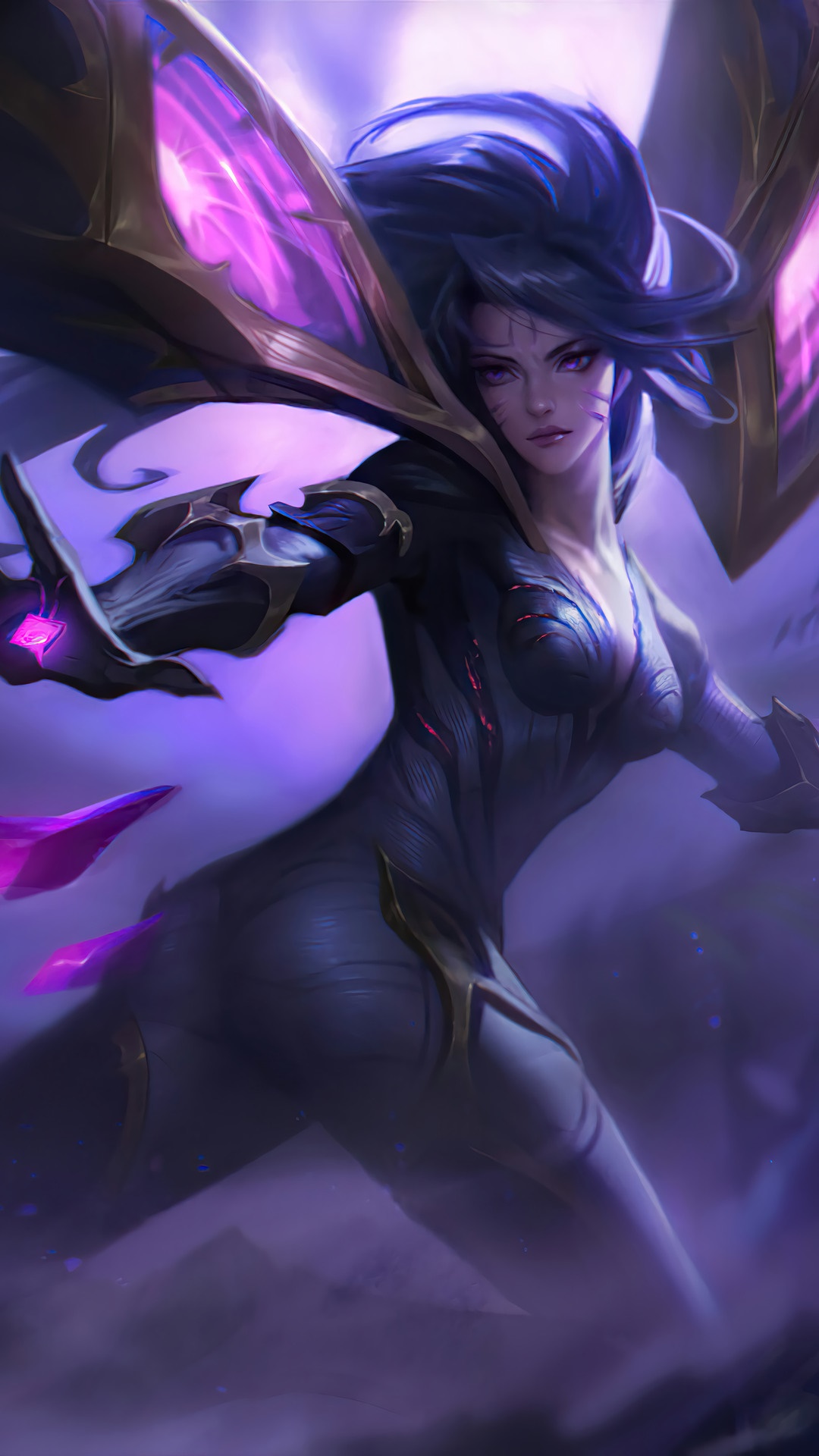 Kaisa from League of Legends in Action Pose HD Phone Wallpaper