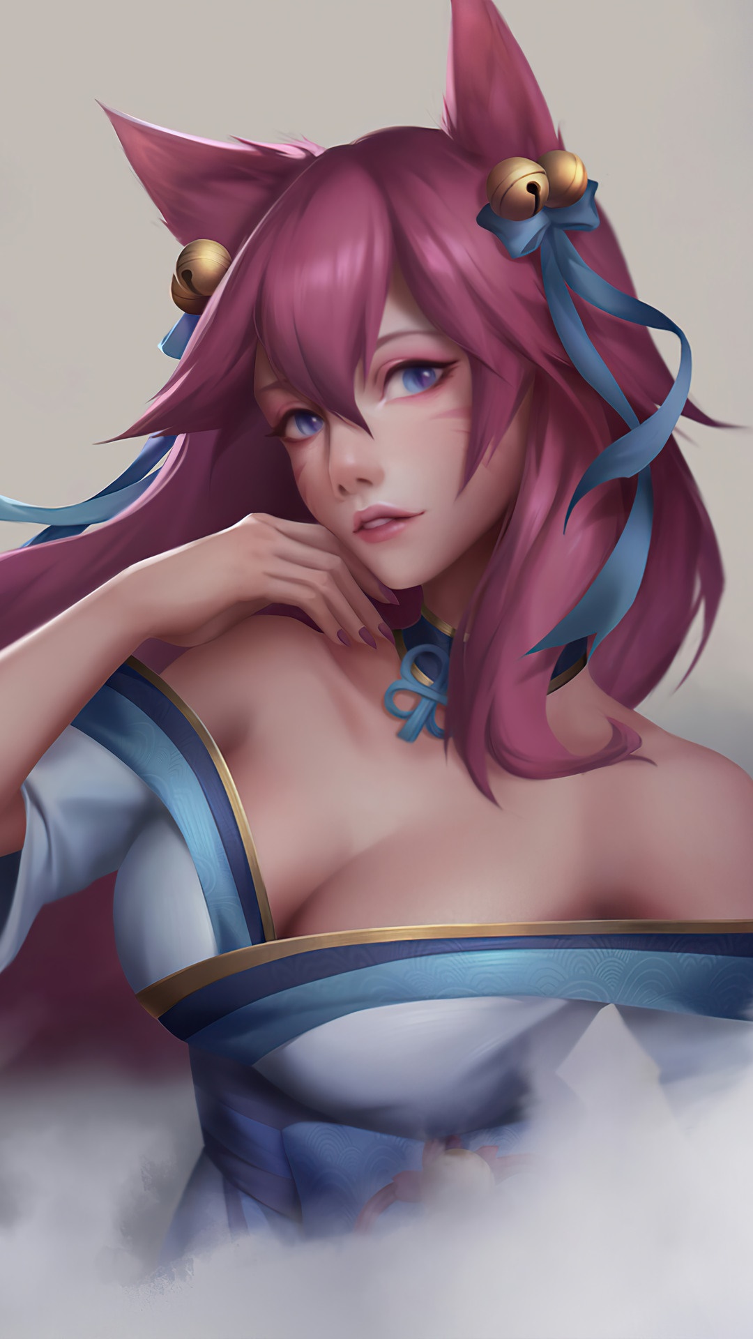 Ahri from League of Legends Spirit Blossom skin HD Phone Wallpaper